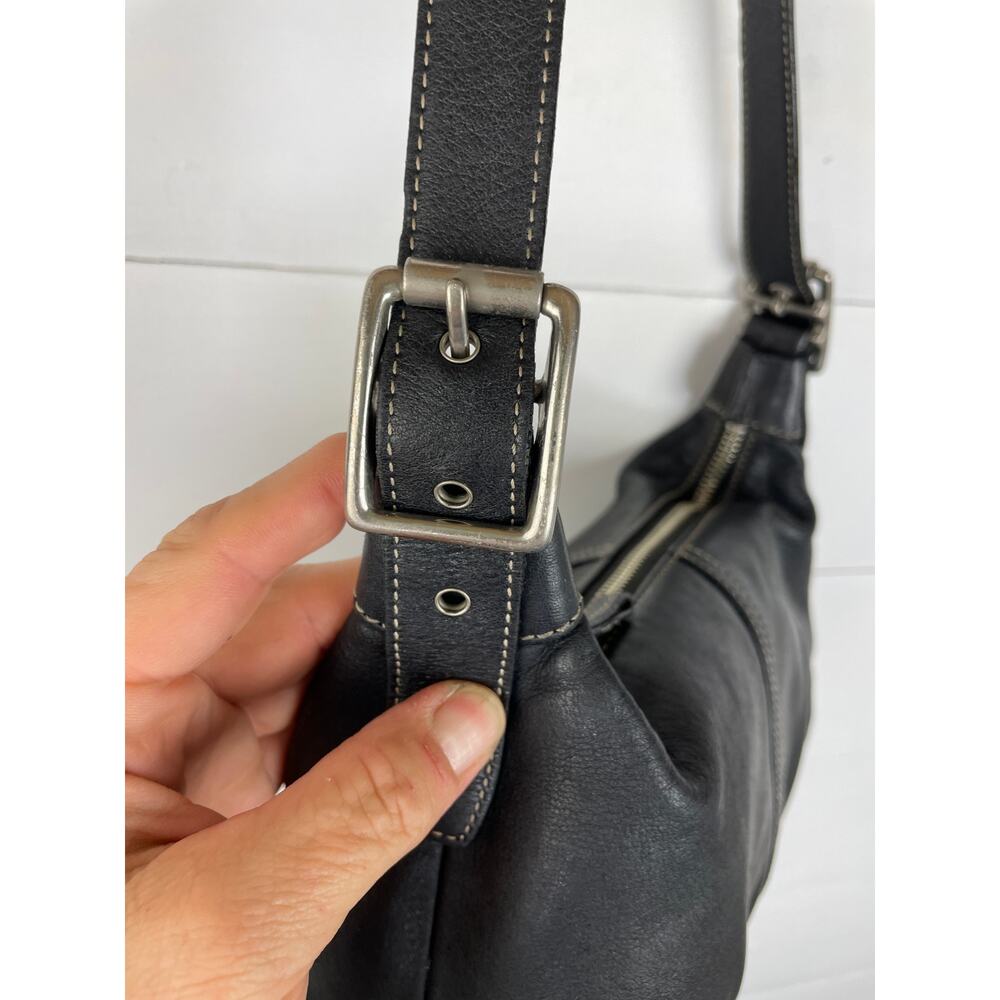 Vintage Coach Legacy Demi Hobo Bag Black Leather Shoulder Bag 9564 Read Flaw - Picture 3 of 12